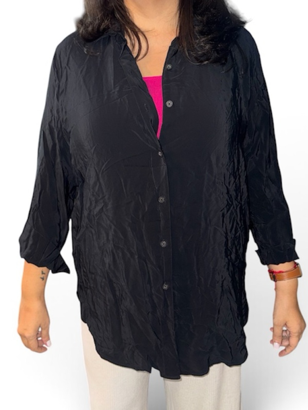 Tommy Bahama Black Button-Front Lightweight Shirt Size L